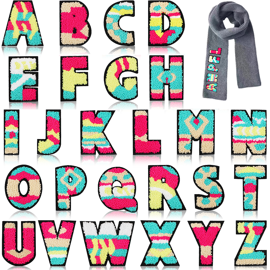 Sewing Id - 7cm Height Colorful Towel Alphabet Embroidered