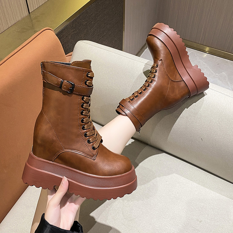 11cm Woman Hidden Wedges Boots - Sewing Latex review and price