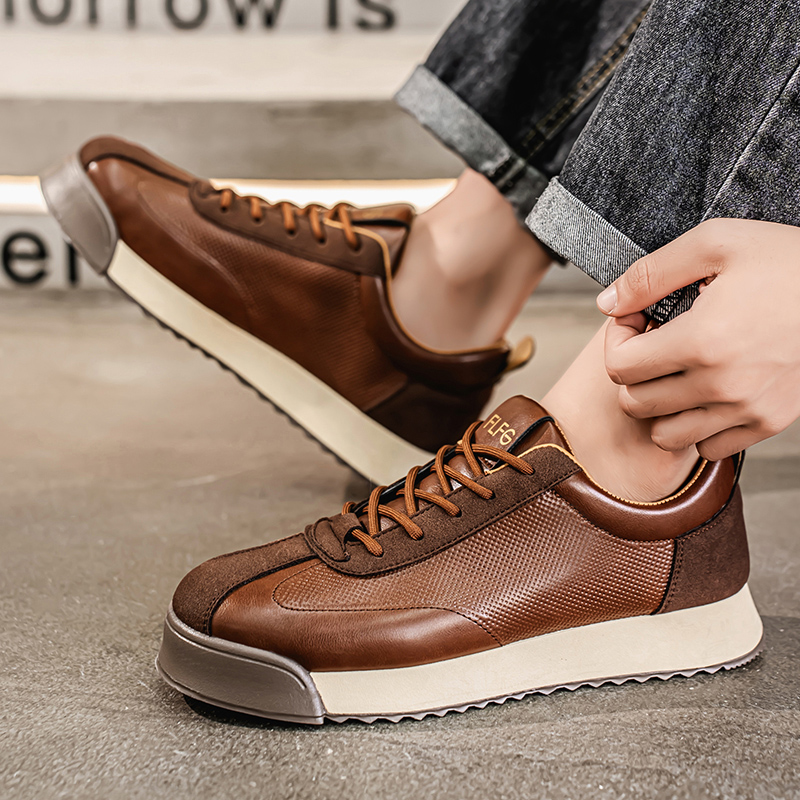 New Men Leather Casual Shoes O - Sewing Latex review and price