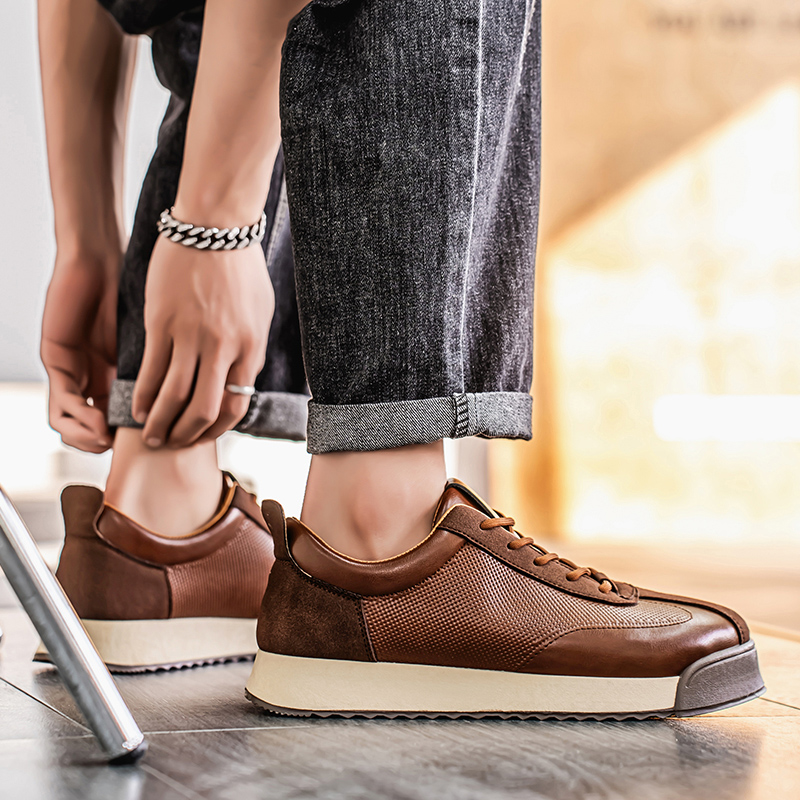 New Men Leather Casual Shoes O - Sewing Latex review and price