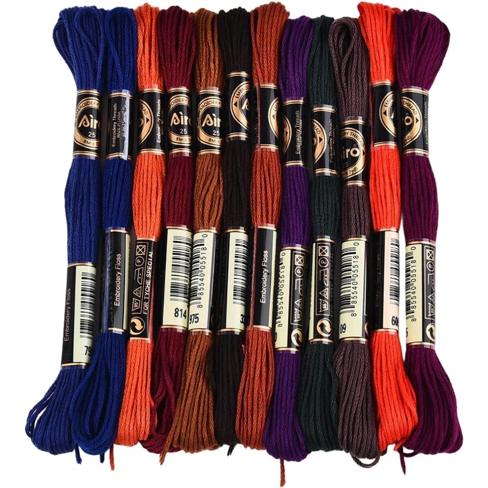 12 Skeins 6 Strands Hand Varie - Embroidery Floss Thread review and price