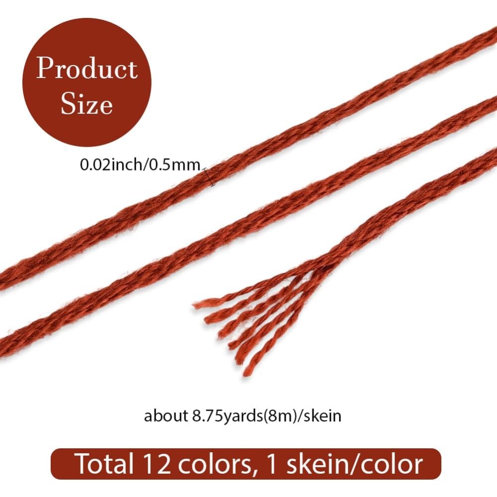 12 Skeins 6 Strands Hand Varie - Embroidery Floss Thread review and price