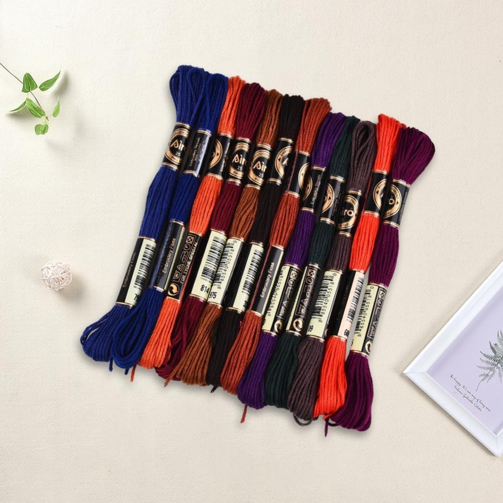 12 Skeins 6 Strands Hand Varie - Embroidery Floss Thread review and price