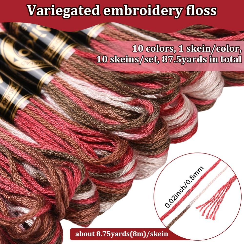 10 Skeins 6 Strands Red Embroi - Embroidery Floss Thread review and price