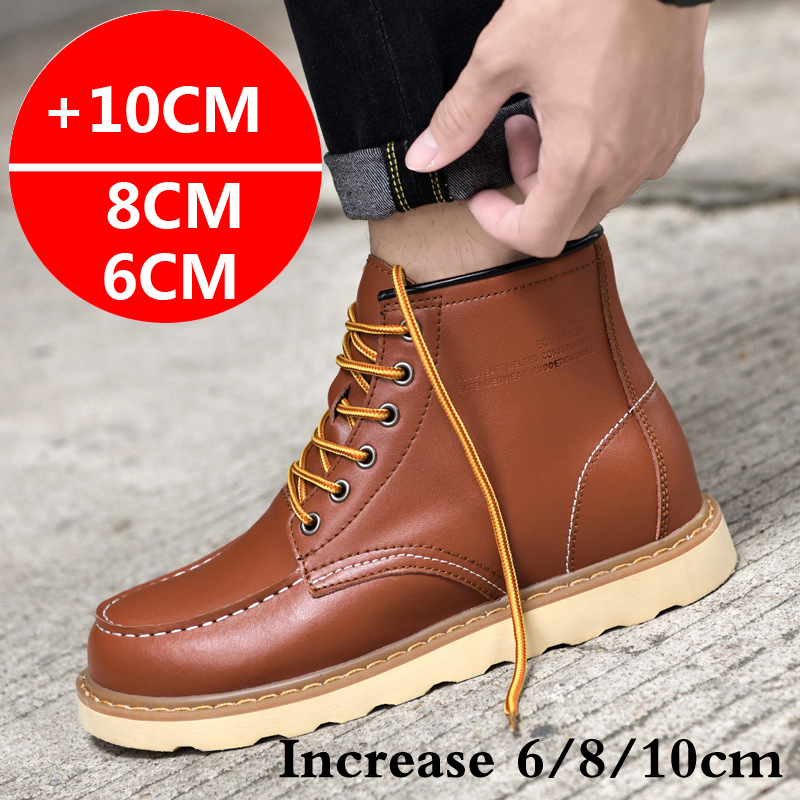 2025 Men Boots Elevator Shoes  - Sewing Latex review and price