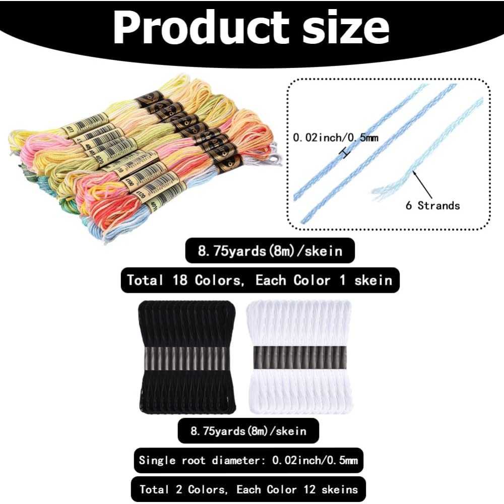 42 Skeins Polyester Embroidery - Embroidery Floss Thread review and price