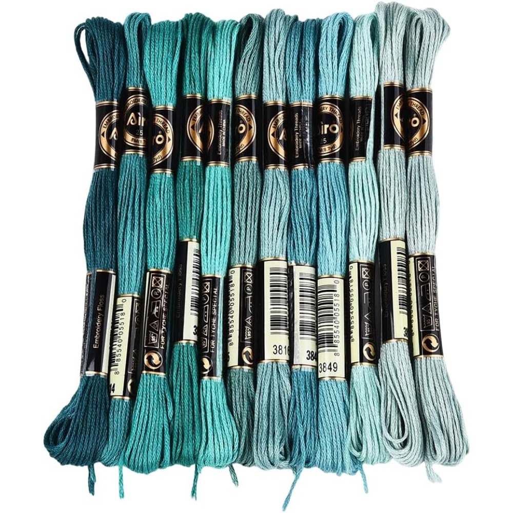 12 Skeins 6 Strands Green Embr - Embroidery Floss Thread review and price